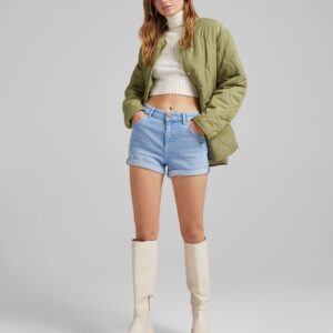 Z2D212 BERSHKA JEANSOWE KRÓTKIE SPODENKI SZORTY PRZETARCIA XS