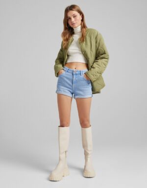 Z2D212 BERSHKA JEANSOWE KRÓTKIE SPODENKI SZORTY PRZETARCIA XS