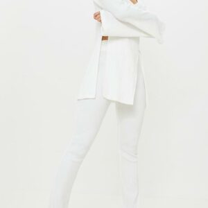 X4D301 PLT DAMSKIE SPODNIE CREAM 34 XS XS