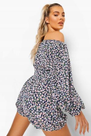 X8C114 BOOHOO DAMSKI KOMBINEZON W KWIATY 42 XL - obrazek 3