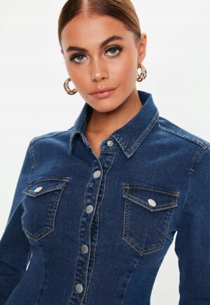 Z9C214 MISSGUIDED TALL JEANSOWA SUKIENKA 32 XXS - obrazek 3