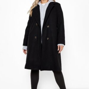 X3A103 BOOHOO PŁASZCZ DAMSKI KLASYCZNY CZARNY 48 4XL 4XL