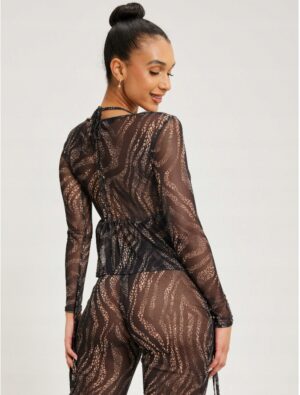 M4B225 MISSGUIDED BLUZECZKA DAMSKA WIĄZANA 42 - obrazek 3