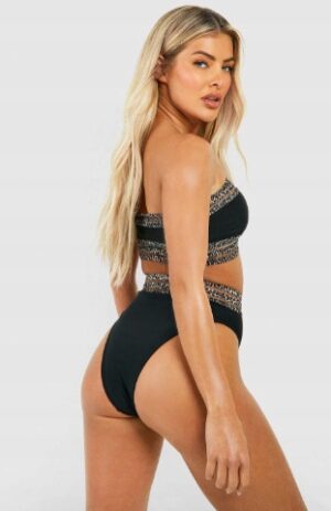 M4D020 BOOHOO CZARNE BIKINI OPASKA KOMPLET L - obrazek 2