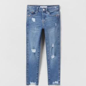 X0E306 DZIEWCZĘCE SPODNIE JEANSOWE Z PRZETARCIAMI 13-14 LAT ZARA 164