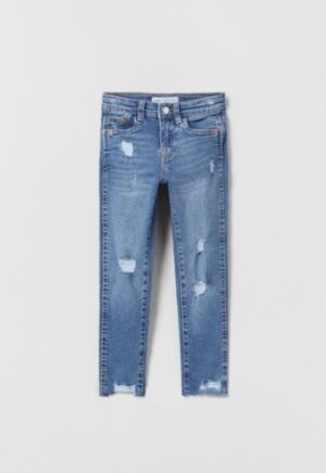 X0E306 DZIEWCZĘCE SPODNIE JEANSOWE Z PRZETARCIAMI 13-14 LAT ZARA 164