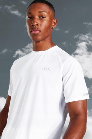 M5C309 BOOHOO MĘSKI T-SHIRT SPORTOWY BIAŁY XS - obrazek 3