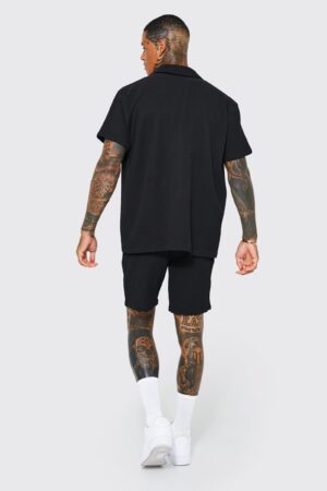 Z0C108 BOOHOO SPODENKI MĘSKIE CZARNE CASUAL XS - obrazek 2