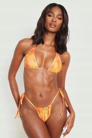 X8F224 BOOHOO DÓŁ OD BIKINI POMARAŃCZOWY OMBRE 44 - obrazek 4