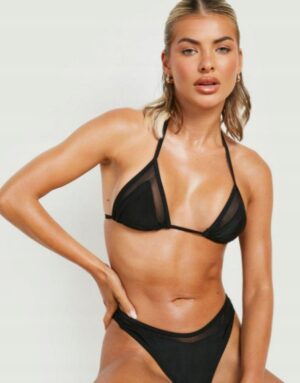 M2B125 BOOHOO GÓRA BIKINI CZARNA KLASYCZNA 34