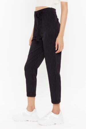 Z1D302 CZARNE SPODNIE MATERIAŁOWE Z WYSOKIM STANEM NASTY GAL 38 - obrazek 4