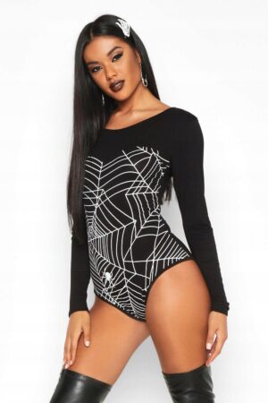 Z8G208 BOOHOO DAMSKIE CZARNE BODY Z DŁUGIM RĘKAWEM 34 - obrazek 4