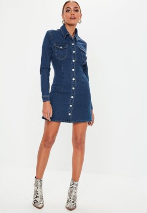 Z9C214 MISSGUIDED TALL JEANSOWA SUKIENKA 32 XXS - obrazek 4