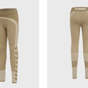 X7B010 HUMMEL KIDS BEŻOWE LEGGINSY 7-9 LAT 122/134