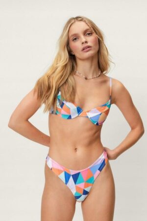 X7F110 NASTYGAL GÓRA OD BIKINI Z FISZBINAMI XS