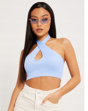 M4B217 NELLY.COM TOP DAMSKI NIEBIESKI BEZ PLECÓW S