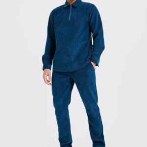 M2E05 BOOHOOMAN KOMPLET MĘSKI SZTRUKSOWY S