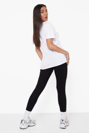 X1D112 BOOHOO CZARNE PRĄŻKOWANE KLASYCZNE LEGGINSY 44 XXL - obrazek 4