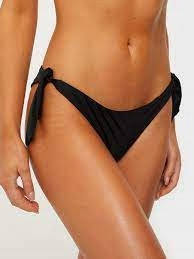 X5D121 NLY DÓŁ OD BIKINI Z WIĄZANIEM CZARNY L
