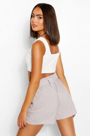 Z1A030 BOOHOO SPODENKI DAMSKIE KRÓTKIE SZARE W PASKI CASUAL 42 - obrazek 4