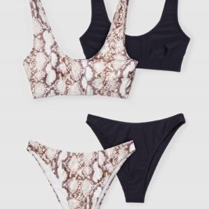 X9B003 NASTYGAL GÓRA OD BIKINI SKÓRA WĘŻA S