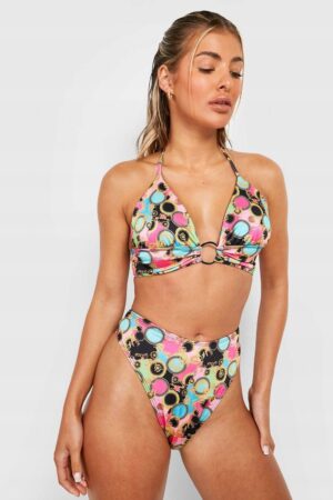 X9G301 WZORZYSTY BIUSTONOSZ OD BIKINI WIĄZANY BOOHOO 34 - obrazek 3