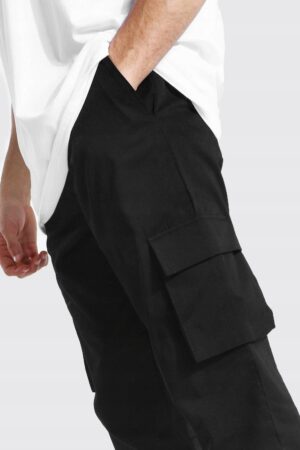X5C307 BOOHOO CZARNE MĘSKIE SPODNIE MATERIAŁOWE BOJÓWKI CARGO XS - obrazek 2