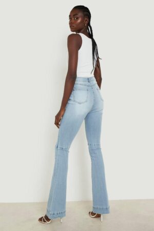 X7D12 BOOHOO TALL JEANSY DAMSKIE DZWONY NIEBIESKIE L - obrazek 3
