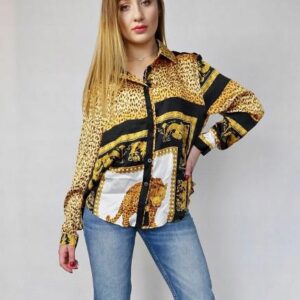 X6B308 BOOHOO PETITE KOSZULA W PANTERKĘ PRINT 38 M