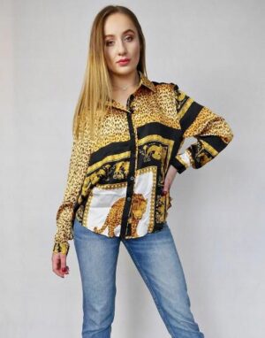 X6B308 BOOHOO PETITE KOSZULA W PANTERKĘ PRINT 38 M