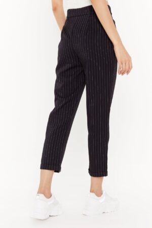 Z1D302 CZARNE SPODNIE MATERIAŁOWE Z WYSOKIM STANEM NASTY GAL 38 - obrazek 3