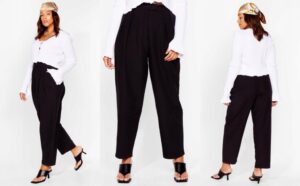 M2C013 NASTY GAL MATERIAŁOWE CZARNE SPODNIE 44 XXL