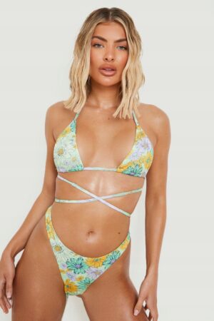 X9E113 BOOHOO BIKINI FIGI HIPSTER W KWIATY 38 M - obrazek 3
