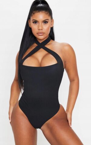Z7F202 ASYMETRYCZNE PRĄŻKOWANE BODY CZARNE PRETTYLITTLETHING 38 - obrazek 7