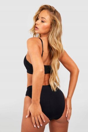X2F219 SPORTOWY PRĄŻKOWANY BIUSTONOSZ SOFT BRALET BOOHOO M - obrazek 3
