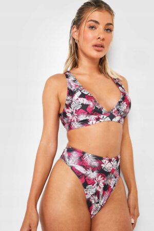 M3F320 BOOHOO DÓŁ OD BIKINI WYSOKI TROPIKALNY 36 - obrazek 2