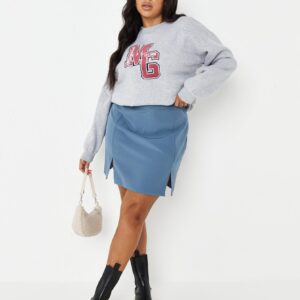 X2G205 MISSGUIDED PLUS NIEBIESKA SPÓDNICA MINI 52