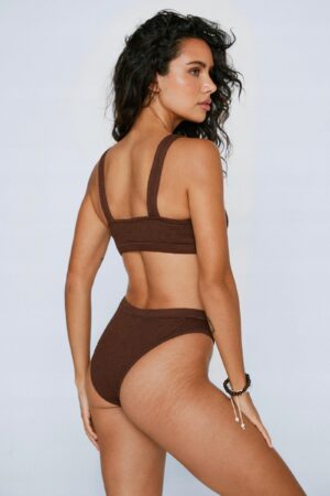 M4D007 NASTY GAL GÓRA OD BIKINI DAMSKA BRĄZOWA 40 - obrazek 2