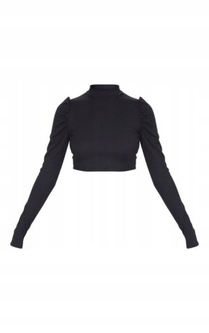 K1A106 PRETTYLITTLETHING DAMSKA CZARNA BLUZKA Z DŁUGIM RĘKAWEM CASUAL 36 - obrazek 5