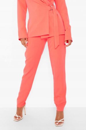 Z1G301 BOOHOO PETITE SPODNIE MATERIAŁOWE NEON XL - obrazek 3
