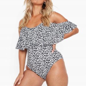 X9D318 BOOHOO PLUS STRÓJ KĄPIELOWY PANTERKA 42 6XL