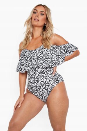 X9D318 BOOHOO PLUS STRÓJ KĄPIELOWY PANTERKA 42 6XL