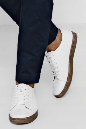 X1G311 MĘSKIE MATERIAŁOWE SPODNIE CHINOSY SLIM FIT BOOHOO 32 - obrazek 2
