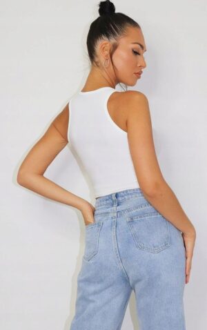 M3D101 DOPASOWANA BIAŁA BLUZKA CROP TOP PRETTYLITTLETING 36/38 - obrazek 4