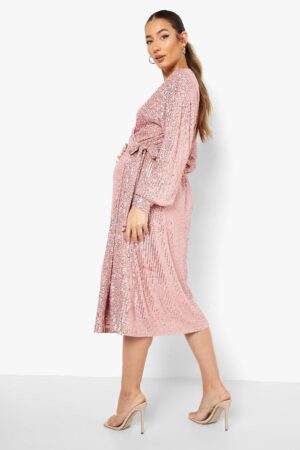 M2G110 BOOHOO MATERNITY SUKIENKA MIDI CEKINY 36 - obrazek 3