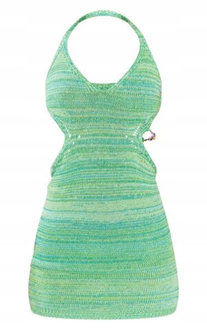 Z5F206 PRETTYLITTLETHING SUKIENKA ZIELONA DZIANINOWA CASUAL S - obrazek 2