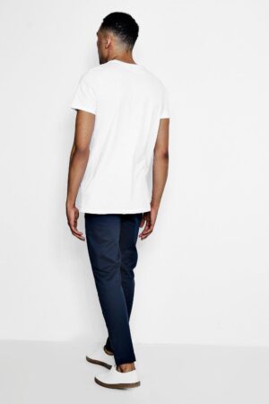X1G311 MĘSKIE MATERIAŁOWE SPODNIE CHINOSY SLIM FIT BOOHOO 32 - obrazek 4