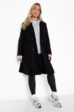 X3A103 BOOHOO PŁASZCZ DAMSKI KLASYCZNY CZARNY 48 4XL 4XL - obrazek 4