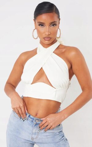 M5C115 PLT BIAŁY ASYMETRYCZNY CROP TOP 36