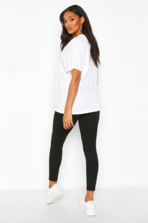 M4C301 BOOHOO MATERNITY CZARNE LEGGINSY BASIC S